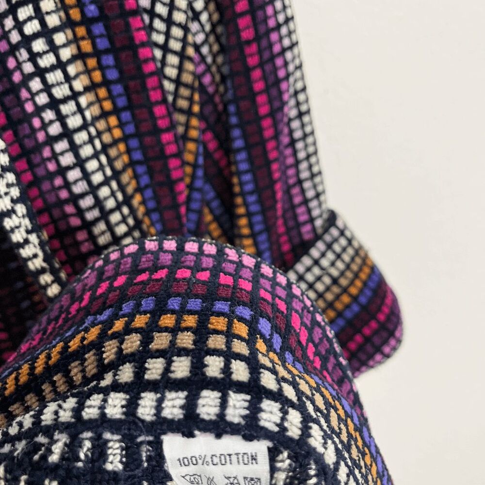 Bown of London Rainbow Checkered Disco Multicolor Mozart Velvet Bath Robe Men's - Picture 2 of 8